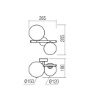 Immagine di Applique Design Ottone Due Sfere Vetro Oro Caffè Roy Redo