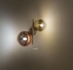 Immagine di Applique Design Ottone Due Sfere Vetro Oro Caffè Roy Redo