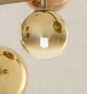 Immagine di Piantana Ottone Sfere Vetro Oro Caffè Per Salotto 5 Luci 171cm Roy Redo