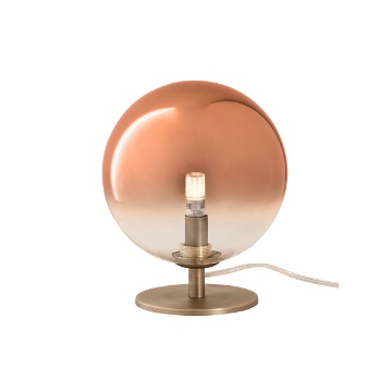 Immagine di Abat-jour Sfera Vetro Sfumato Oro Con Base Ottone Roy Redo