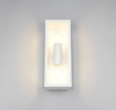 Immagine di Applique Esterno Squadrata Bianca Con Vetro Doppia Luce IP44 Garonne Trio Lighting