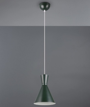 Immagine di Sospensione Isola Cucina Cono Metallo Verde Pistacchio Enzo Trio Lighting