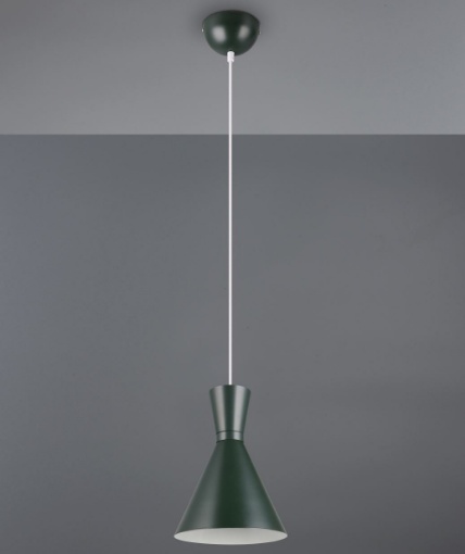 Immagine di Sospensione Isola Cucina Cono Metallo Verde Pistacchio Enzo Trio Lighting