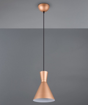 Immagine di Lampada A Sospensione Cono Metallo Caffè Per Isola Enzo Trio Lighting