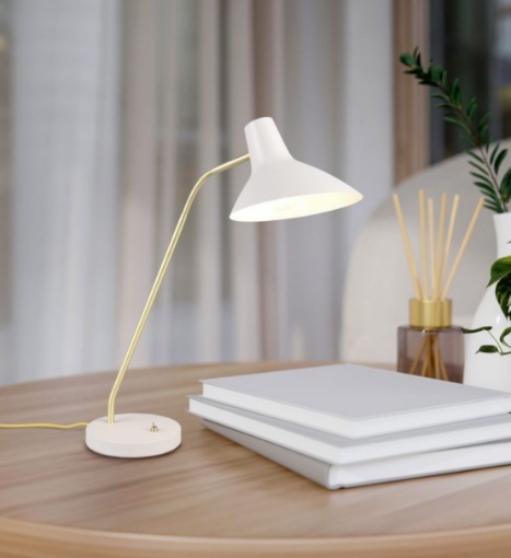 Immagine di Lampada Da Scrivania Grigio Ottone Luce Orientabile Traveller Trio Lighting