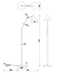 Immagine di Piantana Moderna Grigia Con Luce Orientabile 145cm Grigio Ottone Traveller Trio Lighting