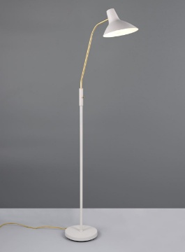 Immagine di Piantana Moderna Grigia Con Luce Orientabile 145cm Grigio Ottone Traveller Trio Lighting