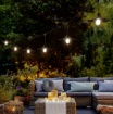 Immagine di Catena Luminosa Da Giardino Con Paralumi 10 Luci E27 Chain Nero 6,5mt IP44 Trio Lighting