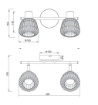 Immagine di Lampada Da Soffitto Nera Con Vetri Rigati Cromo 2 Luci Orientabili Tarifa Trio