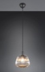 Immagine di Sospensione Vetro Rigato Cromo Nero Per Bancone Isola Tarifa Trio Lighting