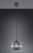 Immagine di Sospensione Vetro Rigato Cromo Nero Per Bancone Isola Tarifa Trio Lighting