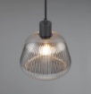 Immagine di Sospensione Vetro Rigato Cromo Nero Per Bancone Isola Tarifa Trio Lighting