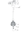 Immagine di Sospensione Vetro Rigato Cromo Nero Per Bancone Isola Tarifa Trio Lighting