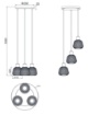 Immagine di Lampadario Rotondo Nero 3 Luci Vetro Rigato Cromo Per Salotto Tarifa Trio Lighting