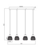 Immagine di Lampadario Binario Nero Con Vetri Pendenti Cromo 4 Luci Per Tavolo Soggiorno Tarifa Trio