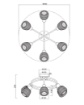 Immagine di Plafoniera Design Nero Con Vetri Cromo Rigati 6 Luci E14 Tarifa Trio Lighting