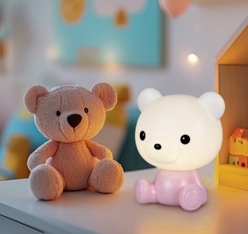Immagine di Lampada Orsetto Per Bambini Rosa Led  RGB Cutie Trio Lighting
