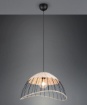 Immagine di Sospensione Metallo Nero e Rattan 1xE27 Sandrine Trio Lighting