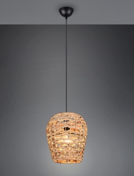Immagine di Lampada A Sospensione Paralume Bambù Intrecciato Jean Trio Lighting