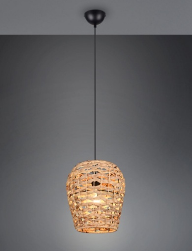 Immagine di Lampada A Sospensione Paralume Bambù Intrecciato Jean Trio Lighting
