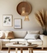 Immagine di Sospensione Per Isola Cono Di Carta Intrecciata Marrone Bijou Trio Lighting