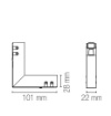 Immagine di Connettore Angolare Interno 48v Per Binari Davinci Intec Light