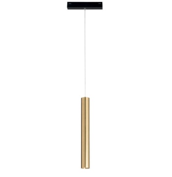 Immagine di Sospensione Led Cilindro Oro Per Binario Elettrificato 48V Da Vinci Tubo Intec