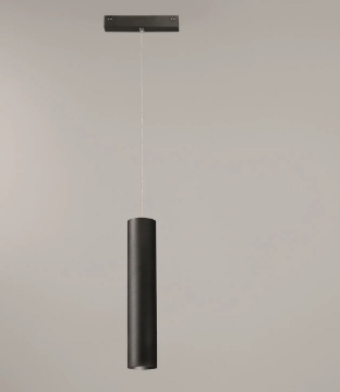 Immagine di Lampada A Sospensione Cilindro Nero Led 5w 48V Per Binario Da Vinci Tubo Intec
