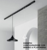 Immagine di Sospensione Regolabile Cono Led 8w 48V Per Binario Da Vinci Cymbal 15cm Intec