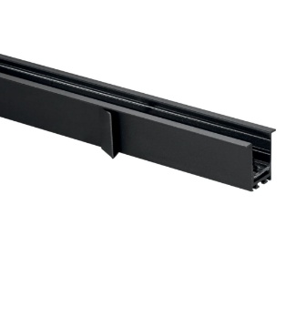 Immagine di Binario Elettrificato 48V Nero 2Mt Montaggio Incasso Con Cornice Per Sistema Da Vinci Intec