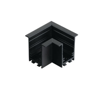 Immagine di Connettore Angolare Elle Nero Per Binario Elettrificato Incasso Con Cornice Da Vinci Intec