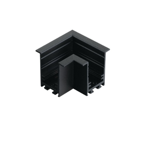 Immagine di Connettore Angolare Elle Nero Per Binario Elettrificato Incasso Con Cornice Da Vinci Intec