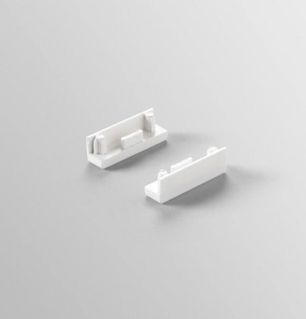 Immagine di Kit 2 Pezzi Tappi Laterali Bianchi Per Binario Elettrificato 48v Bernini Intec Light