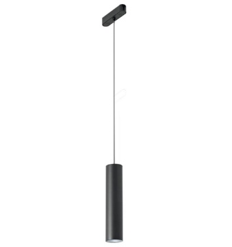 Immagine di Sospensione Cilindro Nero Led CCT 9w Per Binario 48V Bernini Tubo Intec