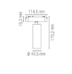Immagine di Proiettore Orientabile Cilindro Led 15W 3000k 4000k Per Binario 48V Bernini Fans Intec