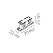 Immagine di Connettore Lineare Mini A Scomparsa Bianco o Nero Per Binari TrIfase Rail Intec
