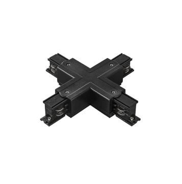 Immagine di Connettore A Croce Bianco o Nero Per Sistema Binario Trifase Rail Intec