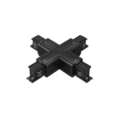 Immagine di Connettore A Croce Bianco o Nero Per Sistema Binario Trifase Rail Intec