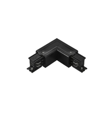 Immagine di Connettore Angolare Destro A L Track Bianco o Nero Per Binari Guida Trifase Rail Intec