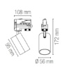 Immagine di Faro Proiettore GU10 Squib Bianco Con Adattatore Trifase Per Binario Track Intec