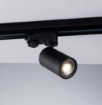 Immagine di Proiettore Orientabile GU10 Squib Nero Con Adattatore Trifase Per Binario Track Intec