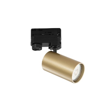 Immagine di Faretto Orientabile Oro GU10 Per Binario Con Adattatore Trifase Squib Intec
