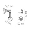 Immagine di Proiettore Braccio Orientabile Con Adattatore Trifase Binario Track Express Bianco E27 Intec