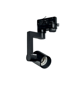 Immagine di Faro Proiettore Con Braccio Orientabile Nero E27 Per Binario Trifase Express Intec
