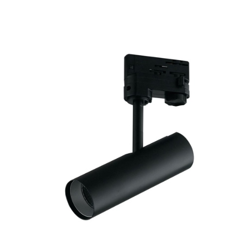 Immagine di Proiettore Nero Orientabile Led 3000K 4000K Per Binario Trifase Rocket Intec