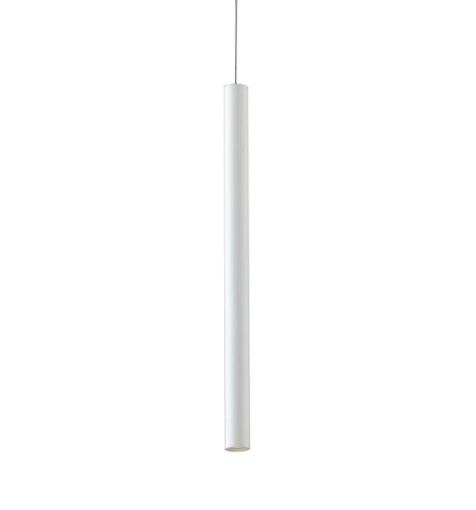 Immagine di Sospensione Cilindro Bianco Con Adattatore Per Binario Trifase Oboe Intec Light