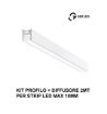 Immagine di Profilo Alluminio 2Mt Bianco Per Strip Led max 10mm Bled G PBLPB2 Gea