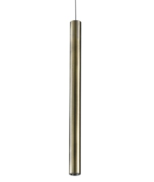 Immagine di Lampada A Sospensione Led Oboe Cilindro Bronzo Per Sistema Binario Trifase Intec
