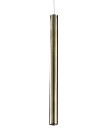 Immagine di Lampada A Sospensione Led Oboe Cilindro Bronzo Per Sistema Binario Trifase Intec