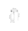 Immagine di Faro Per Sistema A Binario Trifase Led CCT 30w Ottica Regolabile Explorer Intec